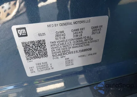 2025 Buick Enclave Avenir Fwd z USA, uszkodzony, nr VIN 5GAERCRS1SJ168908